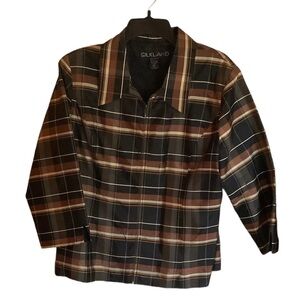 Silkland Ladies Size 14 Zippered Plaid Jacket